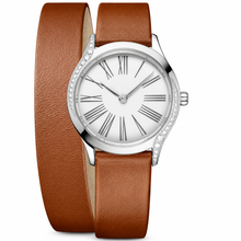 Classic Dress Watch with Brown Leather Strap, 26 mm
