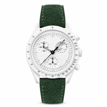 Watch with Dark Green Suede Strap
